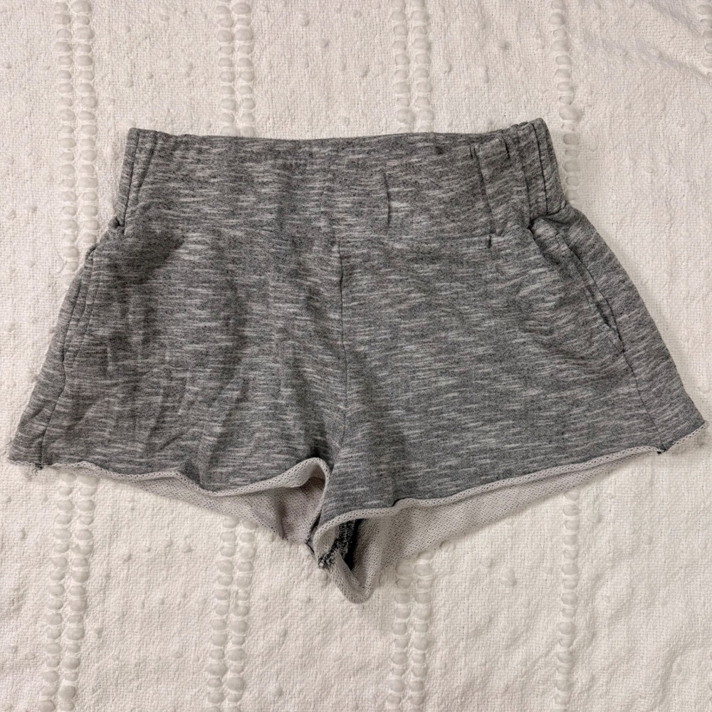 Free People Intimately Lounge Shorts Gray Space Dye Knit Pockets Womens Medium